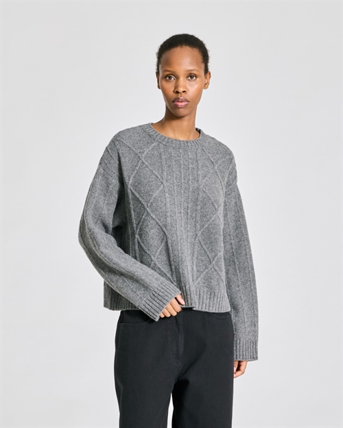 LISVA CARINA L/S PULLOVER LAMBSWOOL KNIT GRAFITTI GREY MELANGE